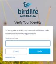 Verify your identity screen